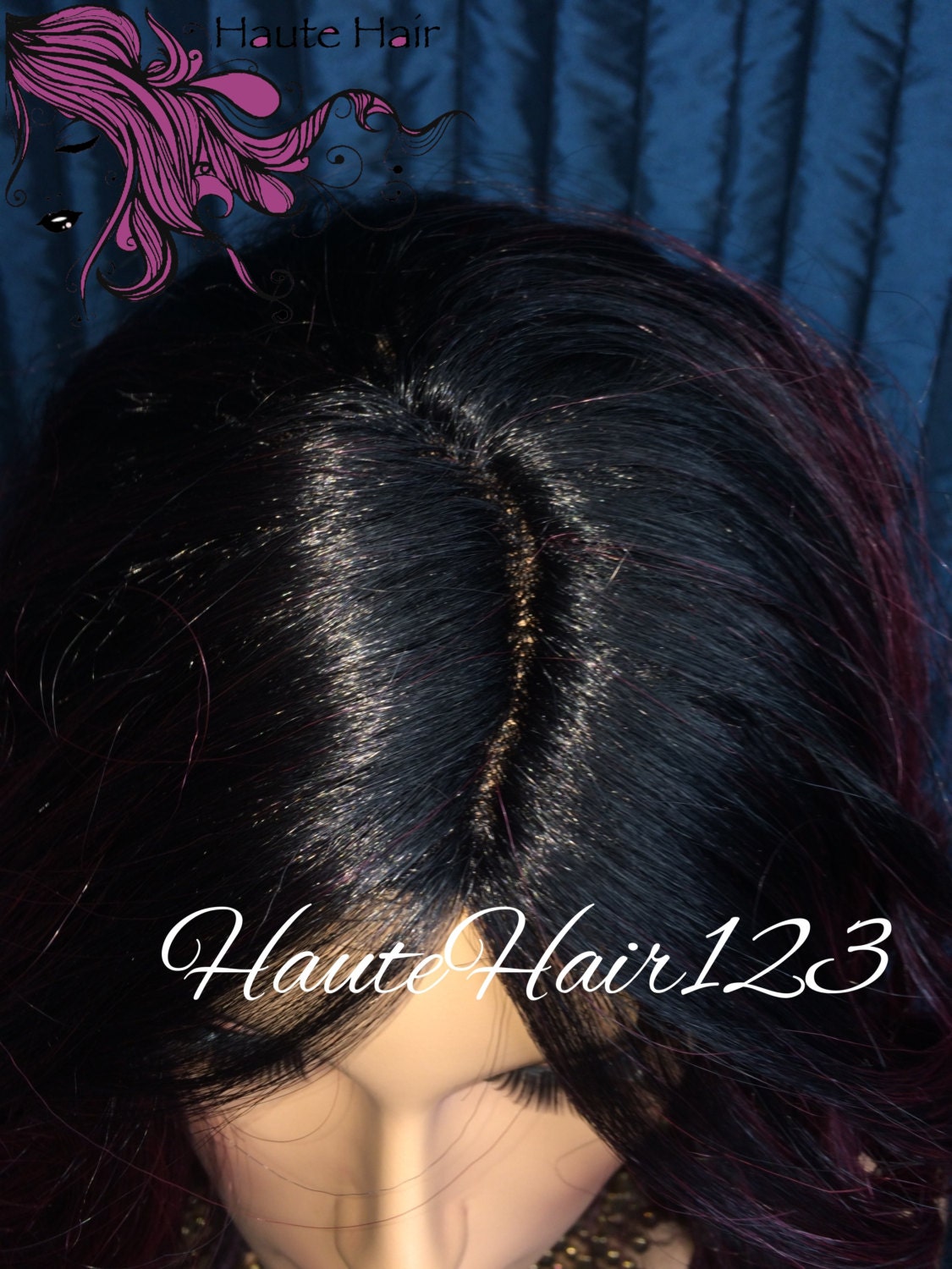 Burgundy Multitone Bob, Red Bob, Burgundy Bob, Burgundy Wig, Wavy Wine Wig, Human Hair Blend, Beach Waves, Tussled Bob, Lace Part Wig