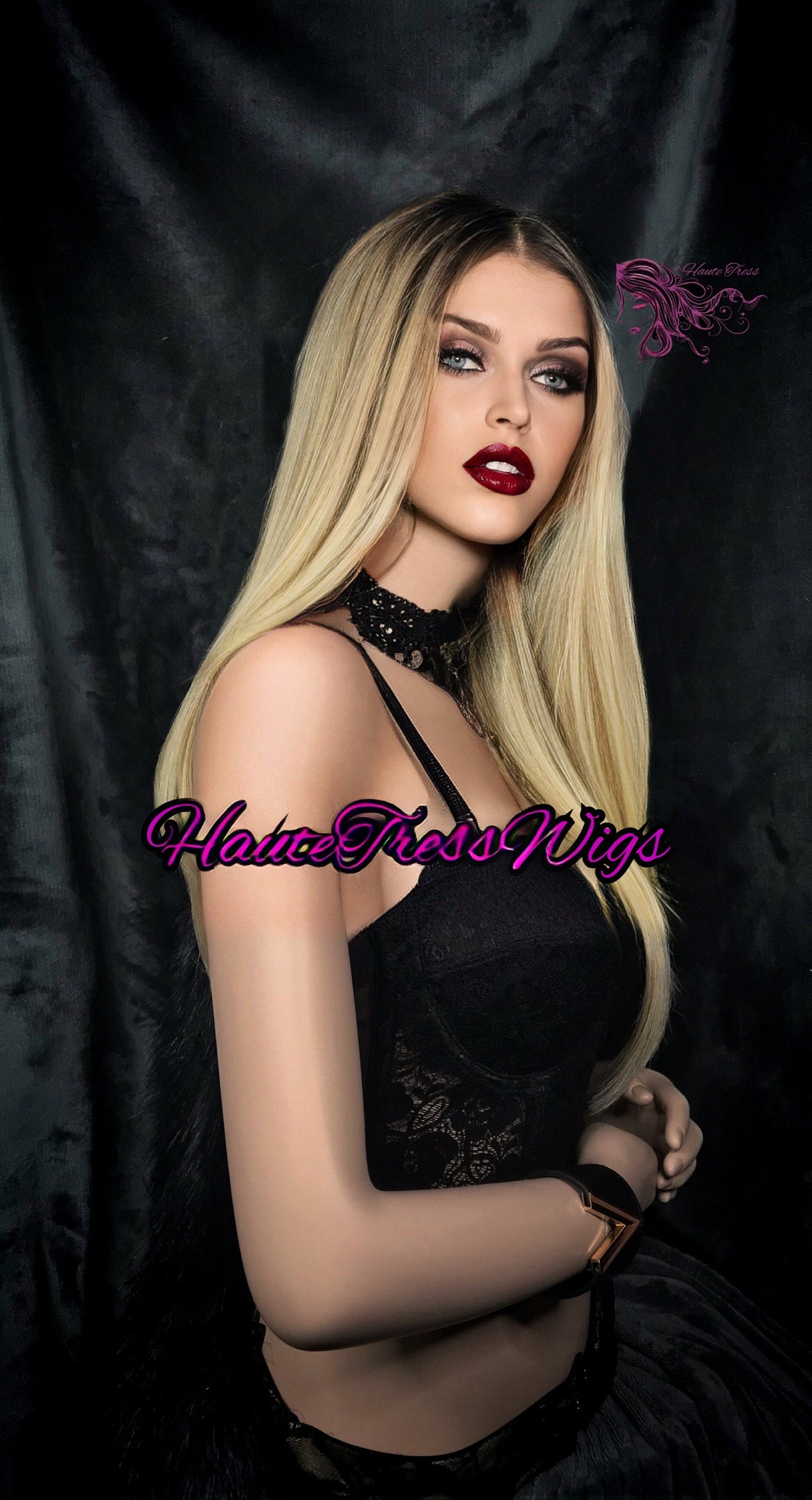 Brown Root, Sleek Blonde, Ombre Blonde, Blonde Mix, Human Hair Blend, Pre-Plucked Hairline, Heat Safe, HD , Transparent Lace, Front Wig