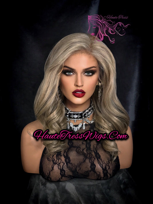 Ash Blonde, Cool Blonde, Human Hair Blend,  Pre-plucked, HD Lace, Invisible Lace, Transparent Lace, Free Parting, Heat Safe, Lace Front Wig